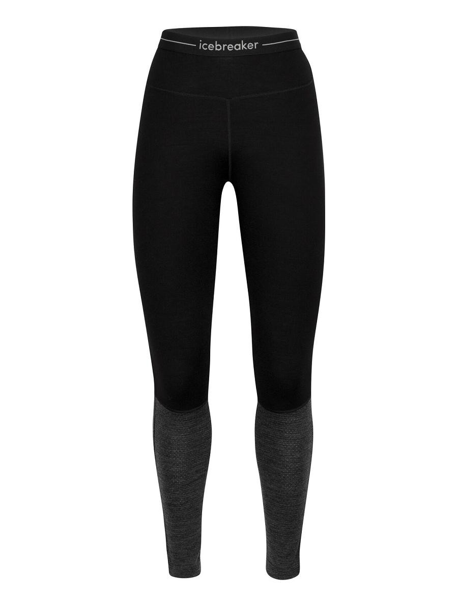 Black / Jet Heather Icebreaker Merino 260 ZoneKnit™ Women\'s Leggings | AU 1547EBCX